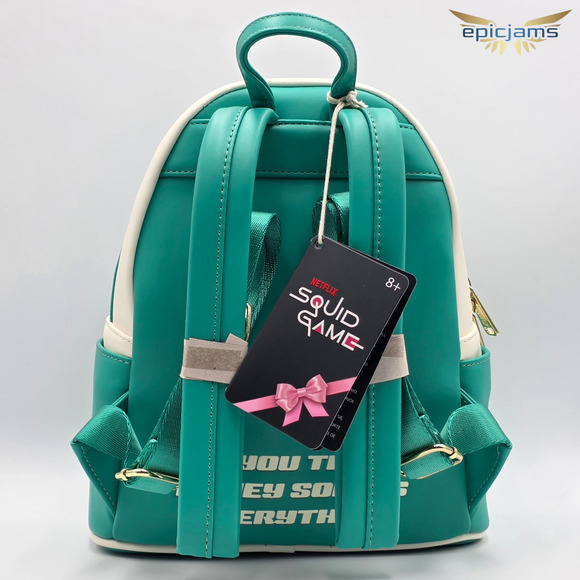 Loungefly Squid Game Seong Gi-Hun Player 456 Cosplay Green Mini Backpack Bag - Picture 5 of 5